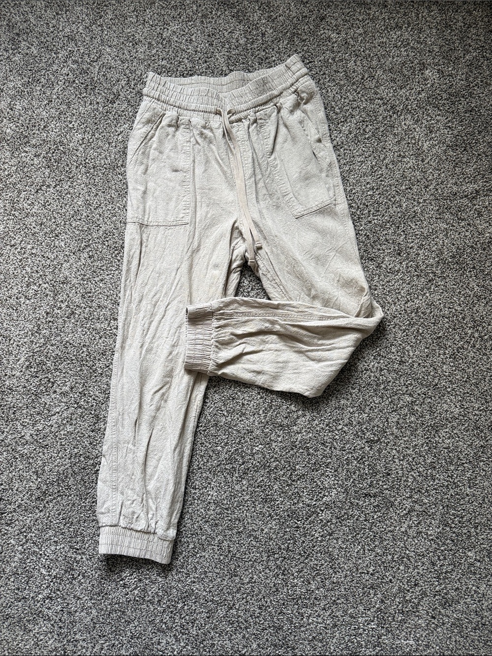 Light Cream Women's Drawstring Jogger Pants
